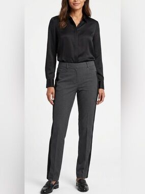 Banana Republic Sloan Tuxedo Striped Ankle Pants Gray Size 4